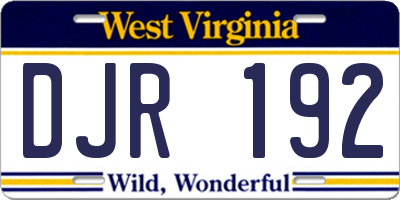 WV license plate DJR192