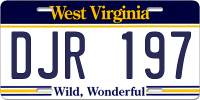 WV license plate DJR197