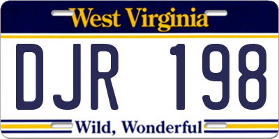 WV license plate DJR198