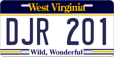WV license plate DJR201