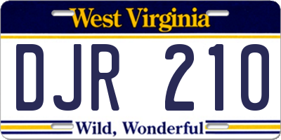 WV license plate DJR210