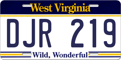 WV license plate DJR219
