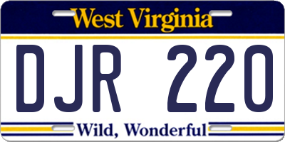 WV license plate DJR220