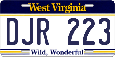 WV license plate DJR223