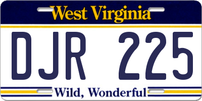 WV license plate DJR225