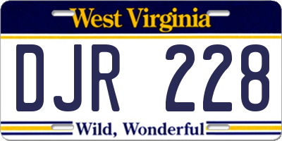 WV license plate DJR228