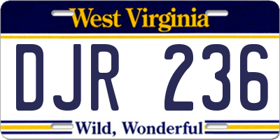 WV license plate DJR236