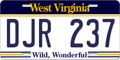 WV license plate DJR237