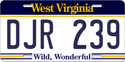 WV license plate DJR239