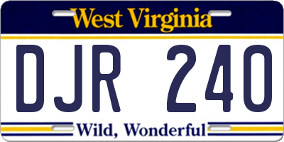 WV license plate DJR240