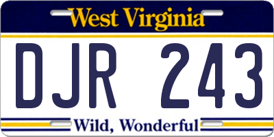 WV license plate DJR243