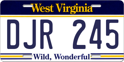 WV license plate DJR245