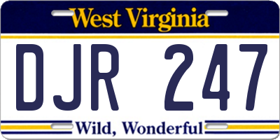 WV license plate DJR247