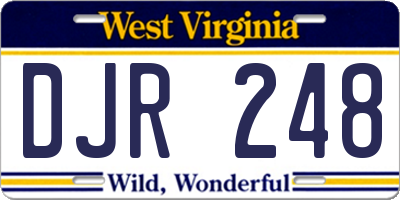 WV license plate DJR248