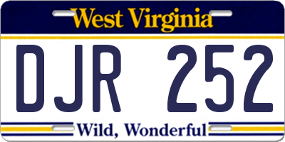WV license plate DJR252