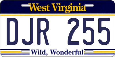 WV license plate DJR255