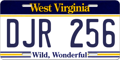 WV license plate DJR256