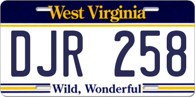 WV license plate DJR258