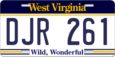 WV license plate DJR261