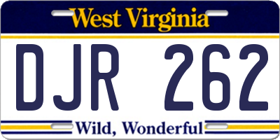 WV license plate DJR262