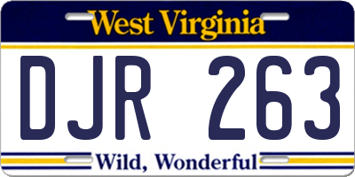 WV license plate DJR263