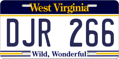 WV license plate DJR266