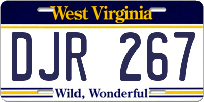 WV license plate DJR267