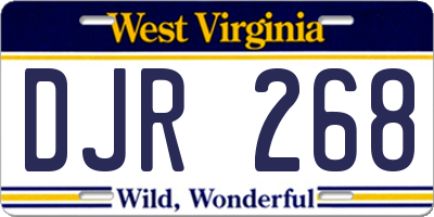 WV license plate DJR268