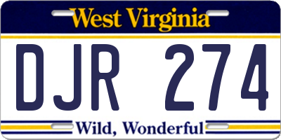 WV license plate DJR274