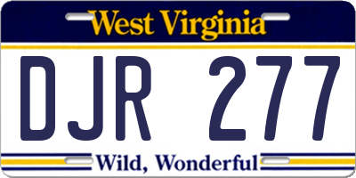 WV license plate DJR277
