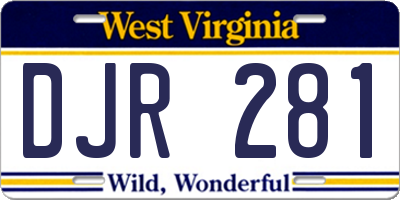 WV license plate DJR281