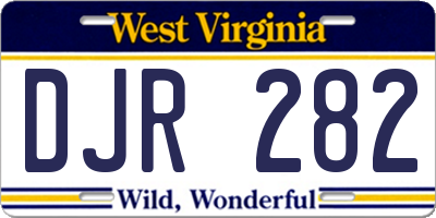 WV license plate DJR282