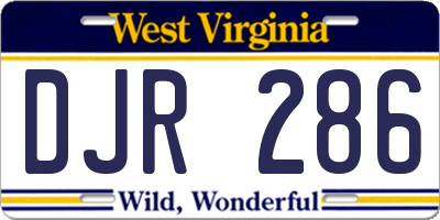WV license plate DJR286