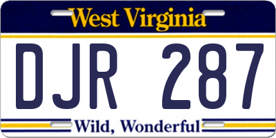 WV license plate DJR287