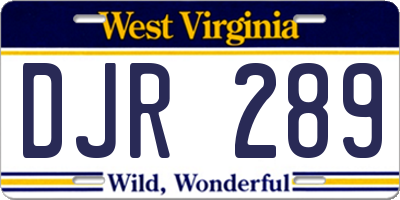 WV license plate DJR289