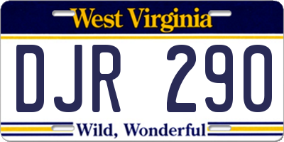 WV license plate DJR290