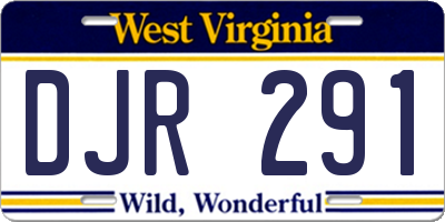WV license plate DJR291