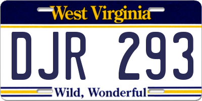 WV license plate DJR293