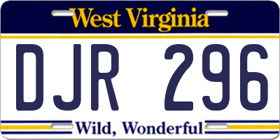WV license plate DJR296