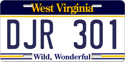 WV license plate DJR301