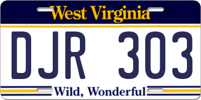 WV license plate DJR303