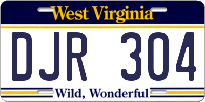 WV license plate DJR304