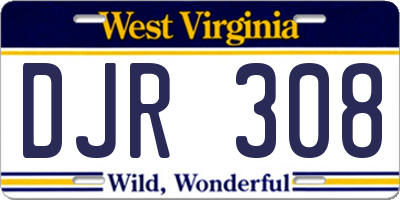 WV license plate DJR308