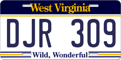 WV license plate DJR309