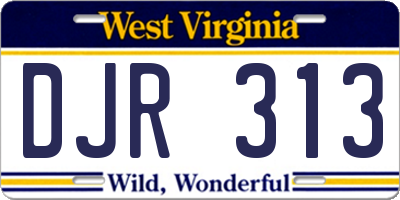 WV license plate DJR313