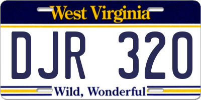 WV license plate DJR320