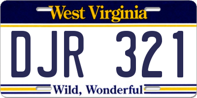 WV license plate DJR321