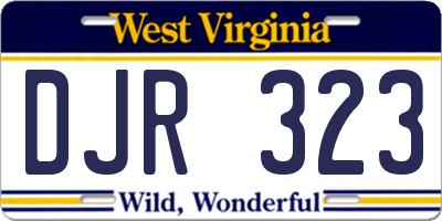 WV license plate DJR323