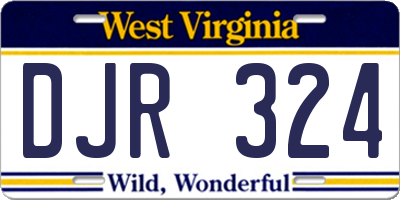 WV license plate DJR324