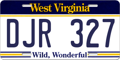 WV license plate DJR327